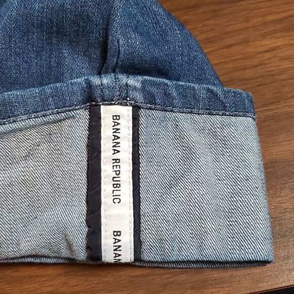 Banana‎ Republic Folded Cuffs w/Logo Tape Capri Denim Jeans 26/2 - Picture 8 of 9